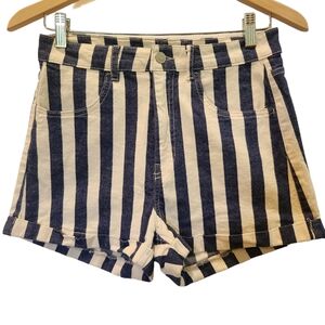 H&M DIVIDED striped jean shorts size 10